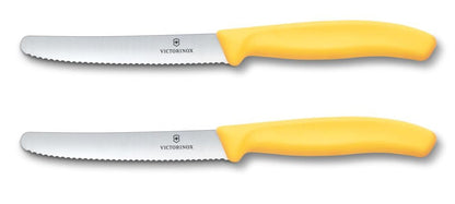 Set de Cuchillos para Cocina, Swiss Classic, Filo Dentado, Hoja de 11 cm, Amarillo