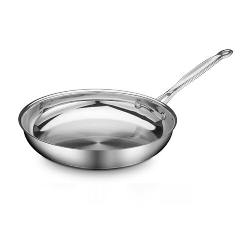 Cuisinart Sartén Abierta Chef's Classic 25 cm Acero Inoxidable | Construcción de acero inoxidable 25 cm con base aluminio para distribución uniforme, Mango fresco, Apto para inducción