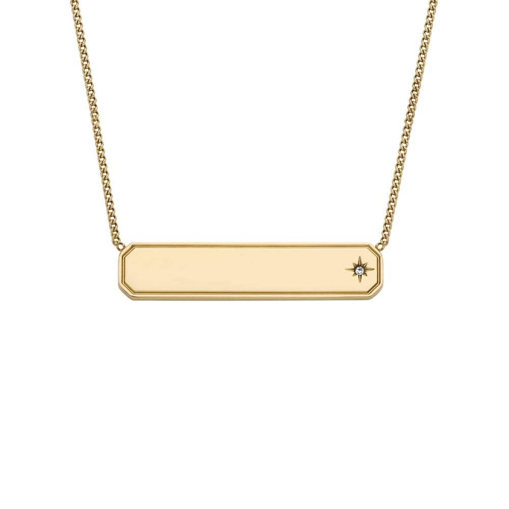 Collar Fossil JF04926710 Sadie de acero inoxidable en tono dorado para mujer