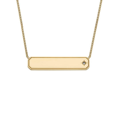 Collar Fossil JF04926710 Sadie de acero inoxidable en tono dorado para mujer