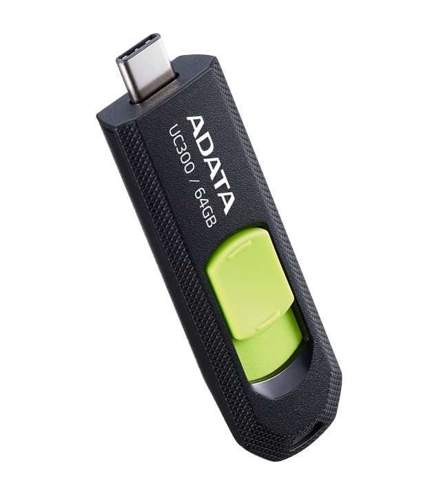 ADATA 64GB USB3.2 UC300 Type-C USB Flash Drive Negro/Verde