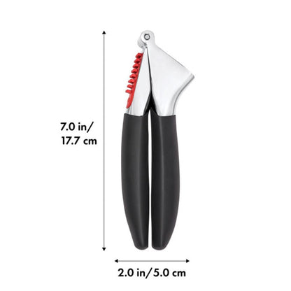 Oxo 11107400 Prensa Ajos Mango Antideslizante, 17 cm, Multicolor