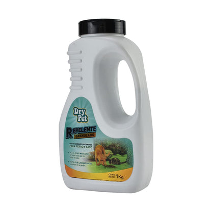 Dry Pet Repelente Granulado para Perros y Gatos 1 kg – Uso Exterior, Protege Jardines y Plantas