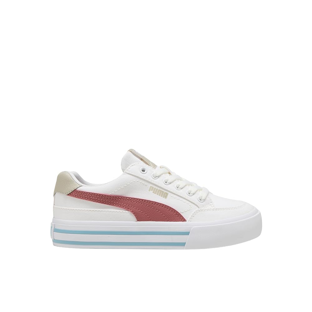 PUMA Court Classic Vulc Tenis Unisex para Niños - 24.5 cm - Blanco-exótico rojo Ah25