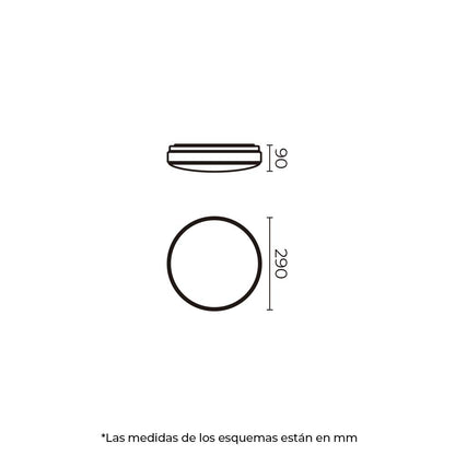 ILLUX Lámpara de sobreponer techo, LED, luz cálida (3000K), chico, 14W, anti-deslumbramiento, para cocina, garajes, escaleras, despensas. Illux – TL-6014.B30