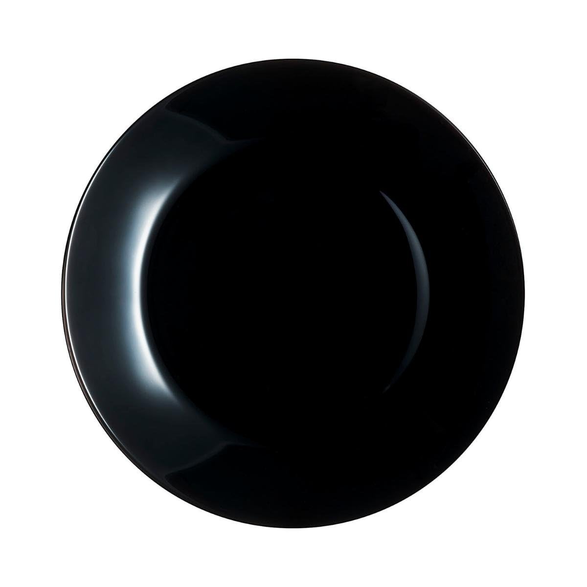 Luminarc 307-5973 Juego 6 Platos Trinche o Llanos Estilo Moderno, Elaborada Cerámica con Acabado Brillante, Colección Zelie Arcopal, Negro, 25 cm, Hecho en Francia