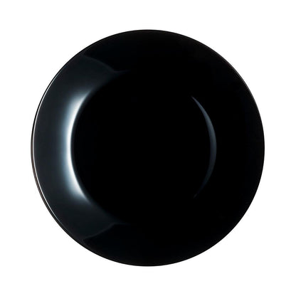 Luminarc 307-5973 Juego 6 Platos Trinche o Llanos Estilo Moderno, Elaborada Cerámica con Acabado Brillante, Colección Zelie Arcopal, Negro, 25 cm, Hecho en Francia