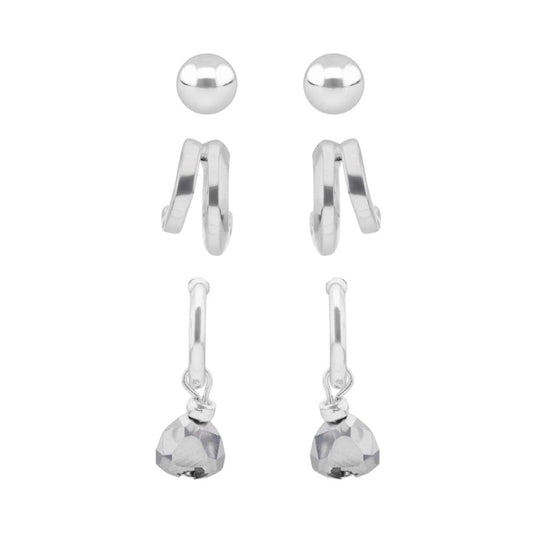 Nine West Aretes Color Plateado Stormy Beads En Forma Varias De Terminado Brillante para Mujer