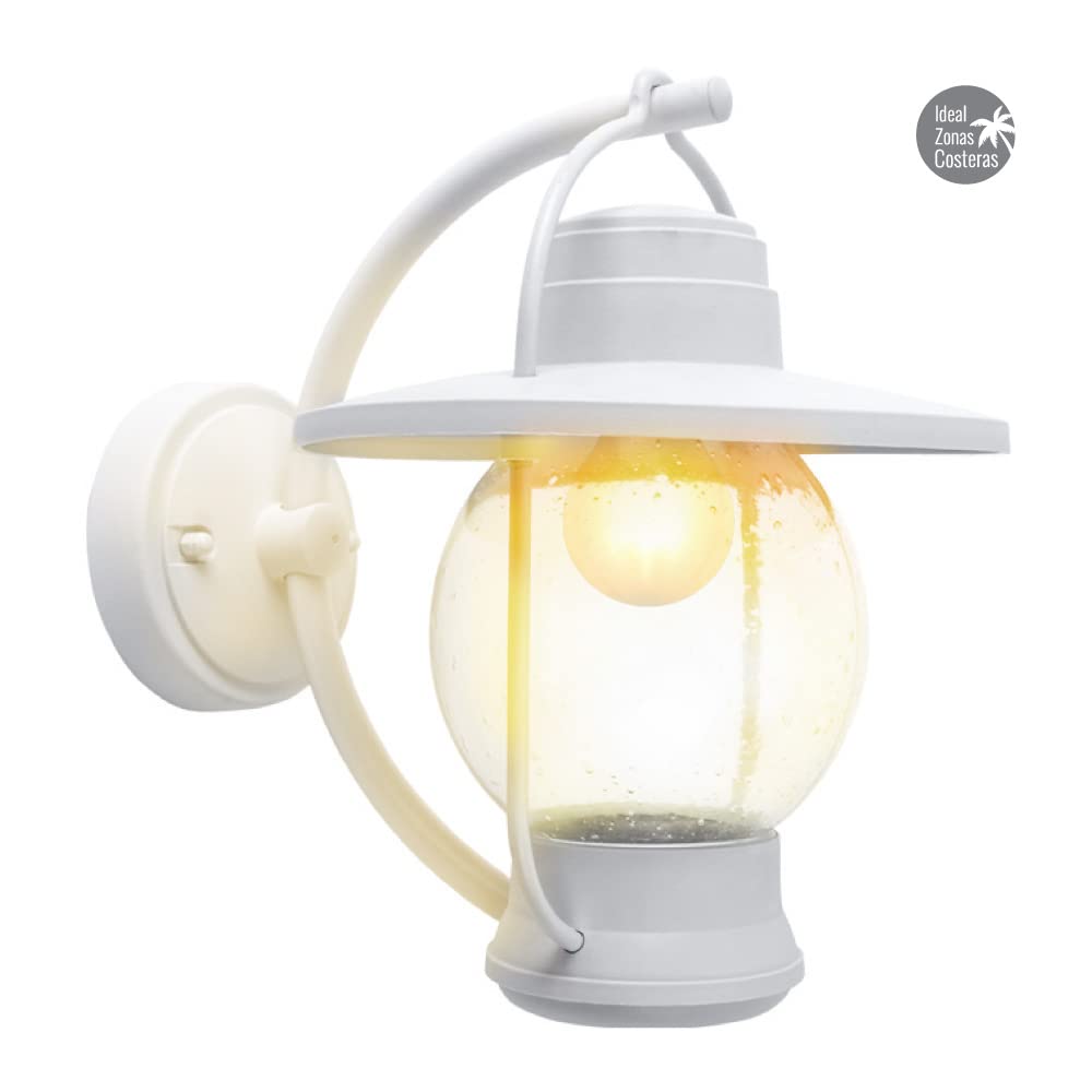 Tecnolite Lámpara de Pared Arbotante Tipo Farol Exterior, Ideal Zona Costera 60 W, Base E27, IP44, No incluye foco