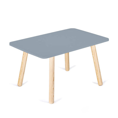 DUDUK Mesa Rectangular Infantil de Madera, Estilo Montessori, 2 a 9 años - 90 cm x 60 cm x 50 cm - Azul