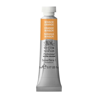 Winsor & Newton Acuarela Professional en Tubo 5 ml, Varios Colores - Tubo de 5 ml - 5 ml - Naranja (Orange - 724)