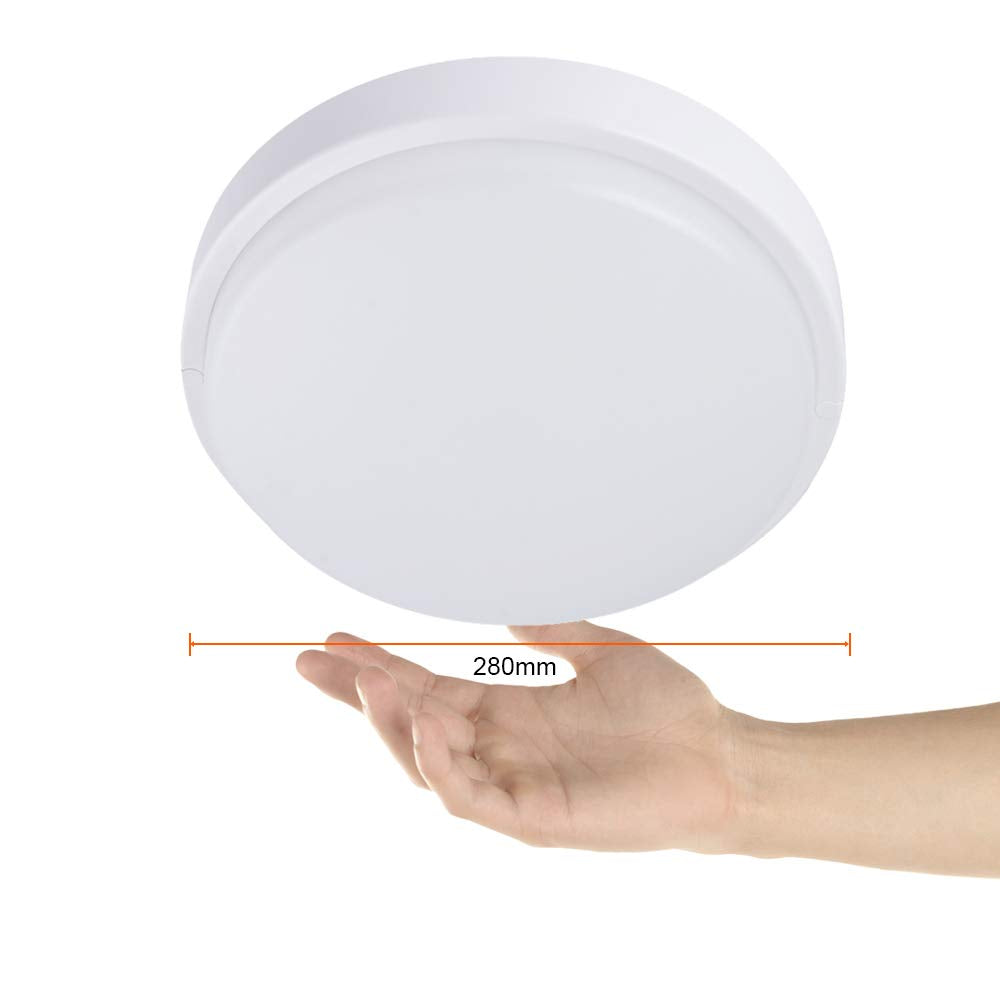 Tecnolite Lámpara Plafón LED de Techo Zona Costera 18PTLLEDC65MVB, 18 W, Luz de Día, IP65, IK08, No Atenuable, Blanco