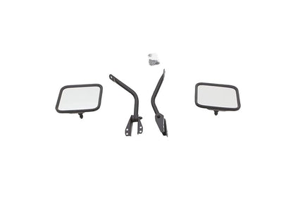 RAMPAGE PRODUCTS Rampage Factory Style Kit de espejo de acero de repuesto | par, negro, 7617 | Compatible con Jeep CJ de 1955 a 1986