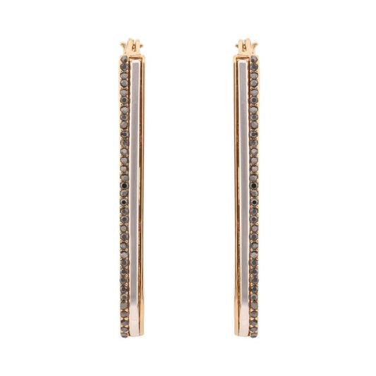 Nine West Aretes Tritone Emblems Dorados | Aleación de metales, acabado brillante, pequeño, pouch de marca