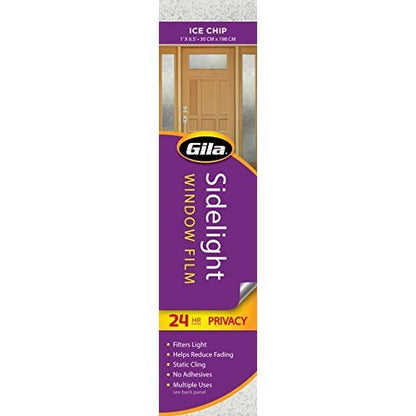 Gila Decoración de privacidad con luces laterales para entrada y ventana residencial, película estática para bricolaje, sin pegamento, sin adhesivo, 1 pie x 6.5 pies (12 x 78 pulgadas) (6.5 pies cuadrados)