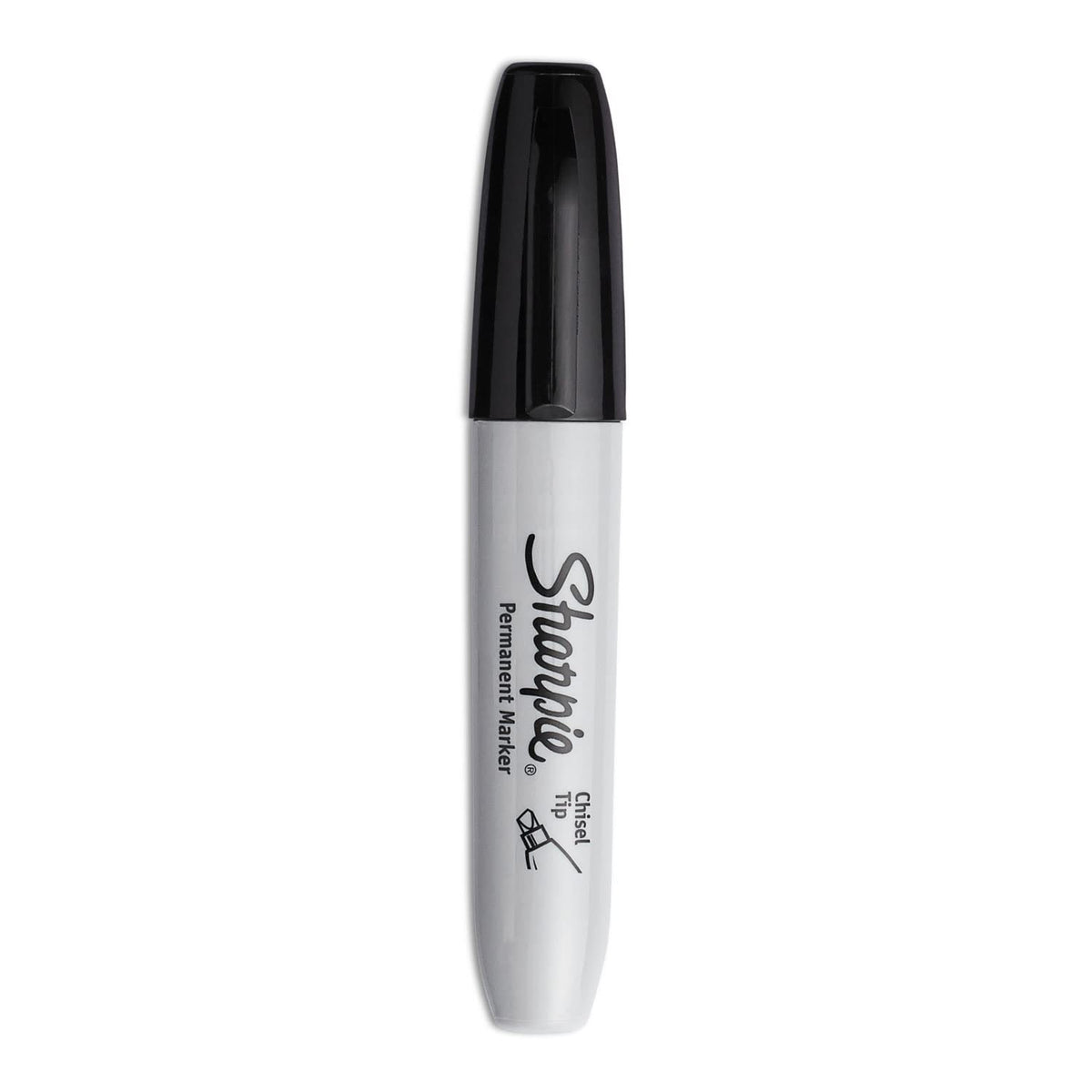 Sharpie Marcadores permanentes, punta de cincel, negro, 4 unidades