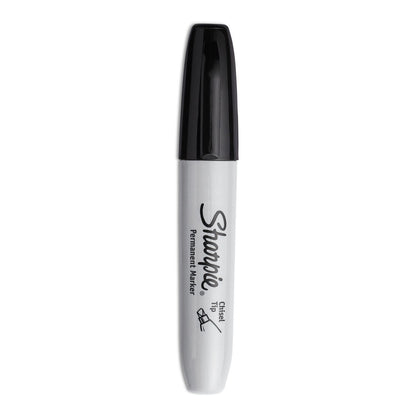 Sharpie Marcadores permanentes, punta de cincel, negro, 4 unidades