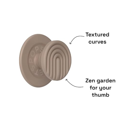 PopSockets - Empuñadura para teléfono MagSafe, Agarre magnético Seguro y Soporte para teléfono, Soporte Manos Libres, Compatible con Carga inalámbrica, Lindos PopSockets - Curves Latte