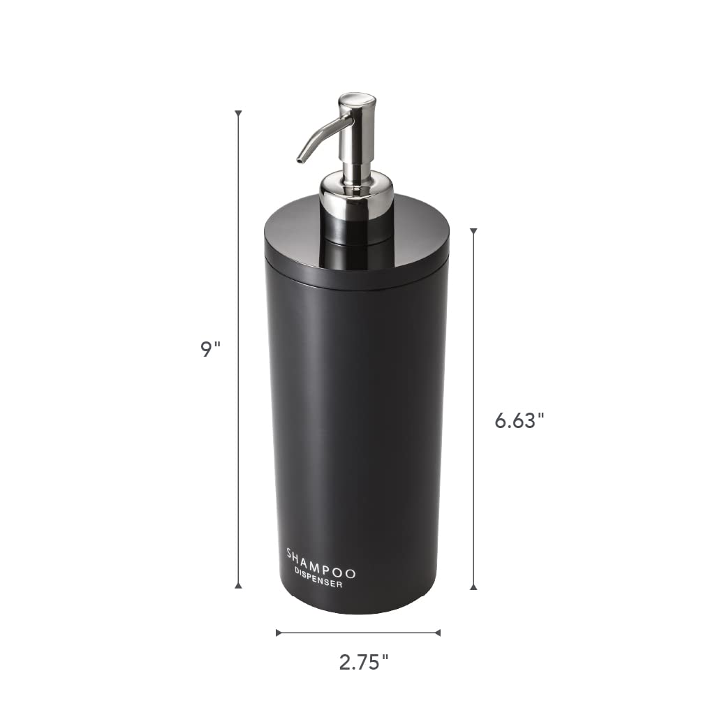 YAMAZAKI 2929 Tower - Dispensador de Bomba de Resina ABS, diseño Minimalista, Color Negro