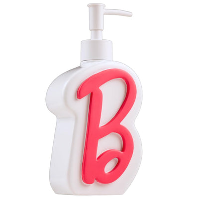 Collectibles Barbie Pink B Monogram - Dispensador de jabón, loción y desinfectante de Manos, Resina, 345 ml (Producto con Licencia Oficial) Franco - Rosa Oscuro – Dispensador Barbie