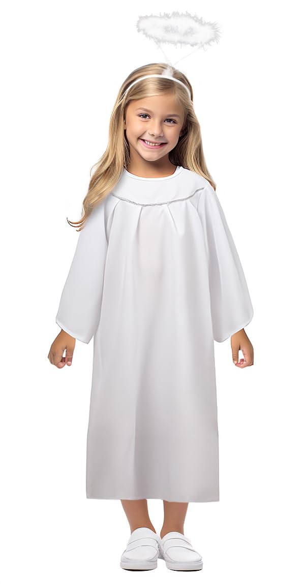 HOMELEX - Disfraz de ángel para niños con halo de Navidad, vestido de ángel para niña