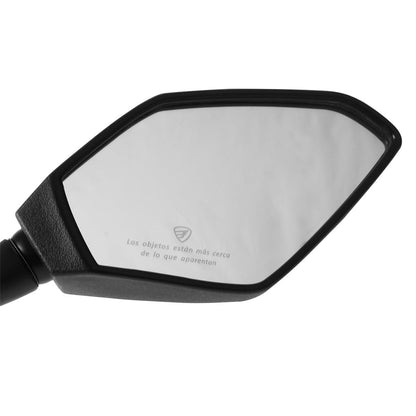 Italika F10010304 Espejo Derecho con Isotipo y Leyenda, Negro