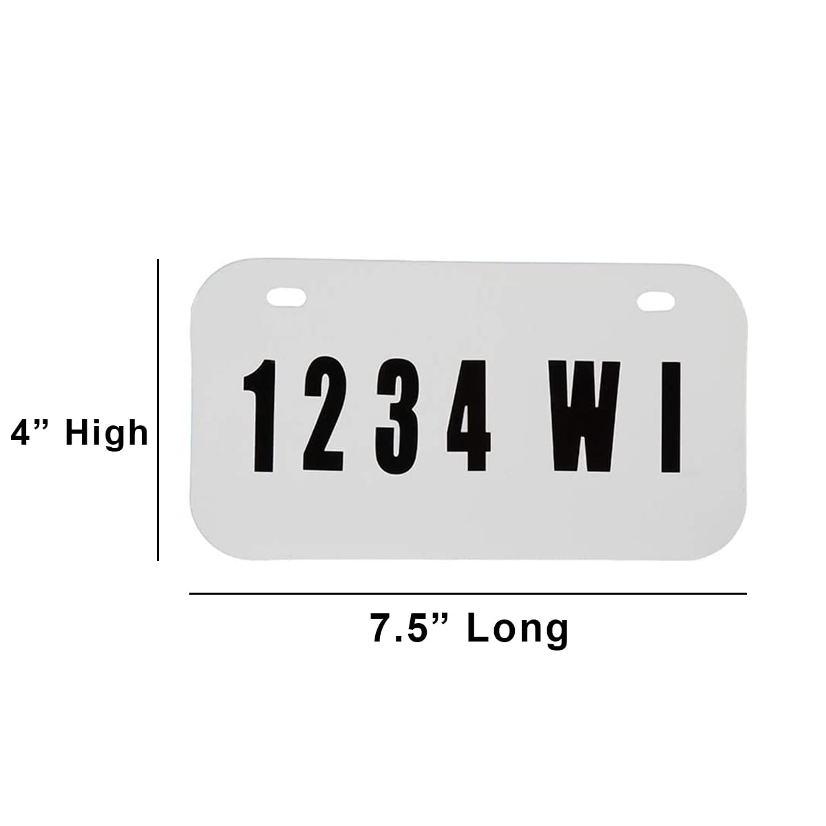 Raider FS-12000 ATV/UTV Kit de matrícula con números y Letras incluidos, White Plate with Black Letters/Numbers