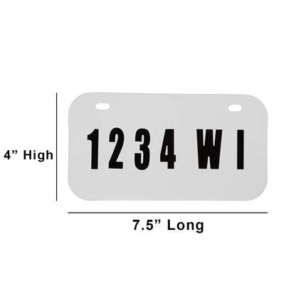 Raider FS-12000 ATV/UTV Kit de matrícula con números y Letras incluidos, White Plate with Black Letters/Numbers