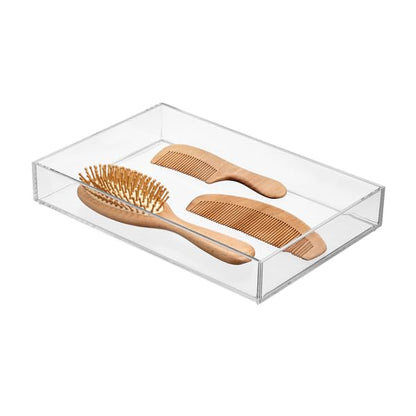 interDesign claridad gaveta de Cocina Organizador para Cubiertos | Bandeja de plástico, almacenamiento de maquillaje, cambiador de baño, cambiador o computadora