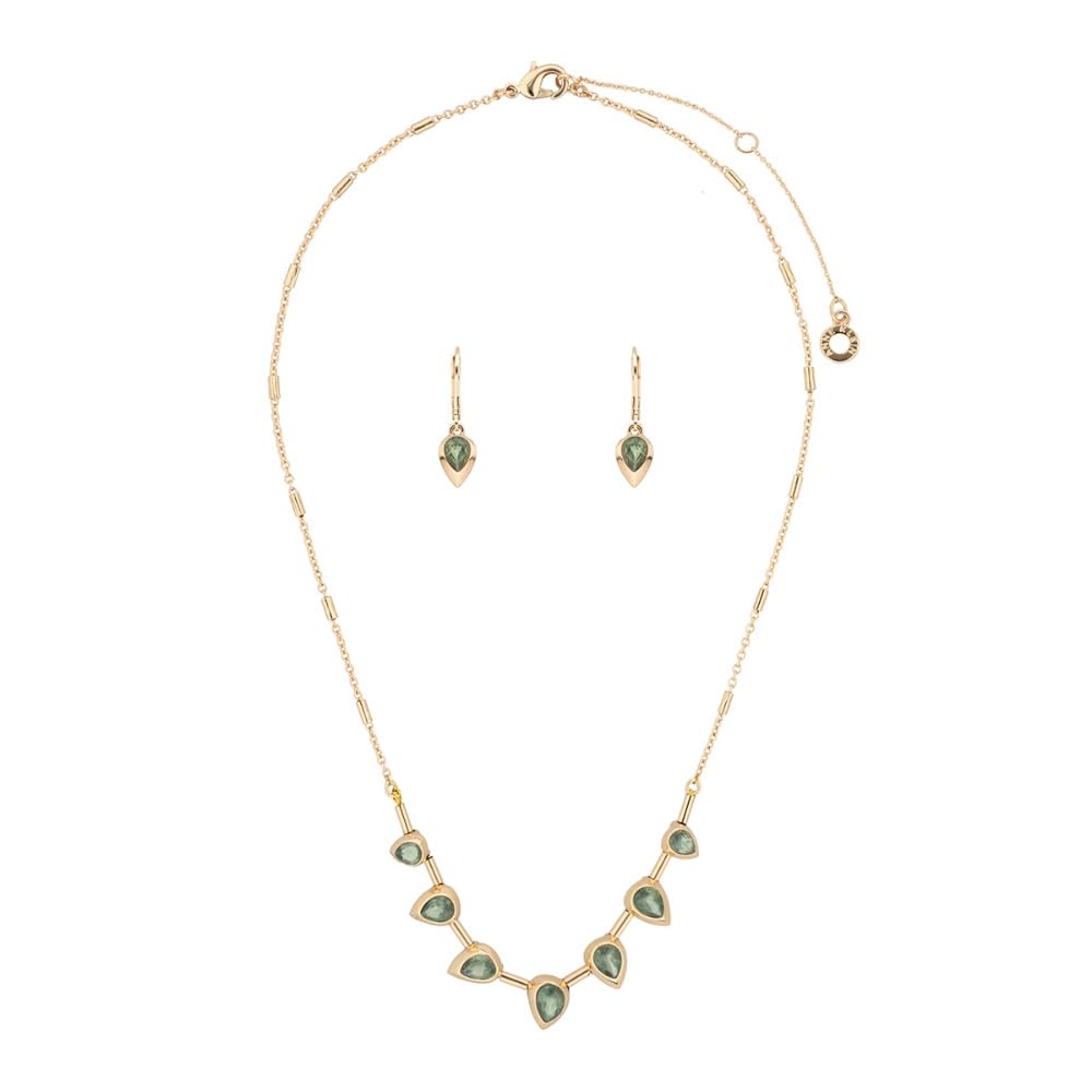 Anne Klein Boxsetcollar Asimétrico Para Mujer | Dorado, mediano, collar y aretes, gancho francés, 1 collar y 2 pares de aretes