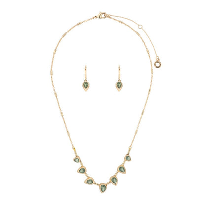 Anne Klein Boxsetcollar Asimétrico Para Mujer | Dorado, mediano, collar y aretes, gancho francés, 1 collar y 2 pares de aretes