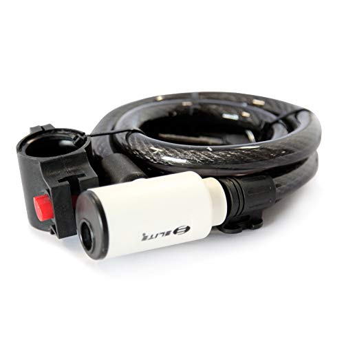 Benotto Candado Cable Espiral 15mm x 1200mm Negro con Cabezal Blanco