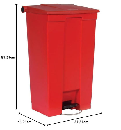 Rubbermaid Commercial Prod., interior utilidad Step-On contenedor de residuos, rectangular, plástico, 23 gal, rojo