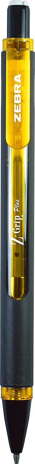 Zebra Z-Grip Plus Portaminas recargable, 0.7 mm, minas y borrador como bono, colores de barril surtidos, Green, Yellow, Blue, Azul, verde, amarillo, 3-unidades