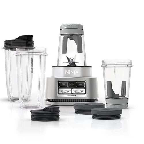 Ninja Foodi Power Nutri Duo SmartTorque Bowl + Vaso SS101Q | SmartTorque sin Atascos | Cup para Bebidas + Bowl para Smoothie Espeso | 1200W