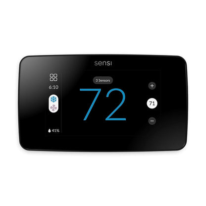 Termostato inteligente Sensi Touch 2 con pantalla táctil a color, programable, Wi-Fi, privacidad de datos, aplicación móvil, bricolaje sencillo, funciona con Alexa, certificación Energy Star, ST76, r - Borde biselado negro - Termostato