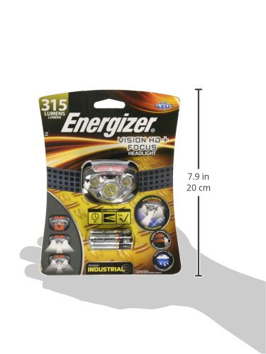 Energizer - Linterna de Cabeza LED Industrial 400 Lúmenes, Alcance de 85 m | Resistencia al agua IPX4, 5 modos de iluminación e incluye 3 pilas AAA.