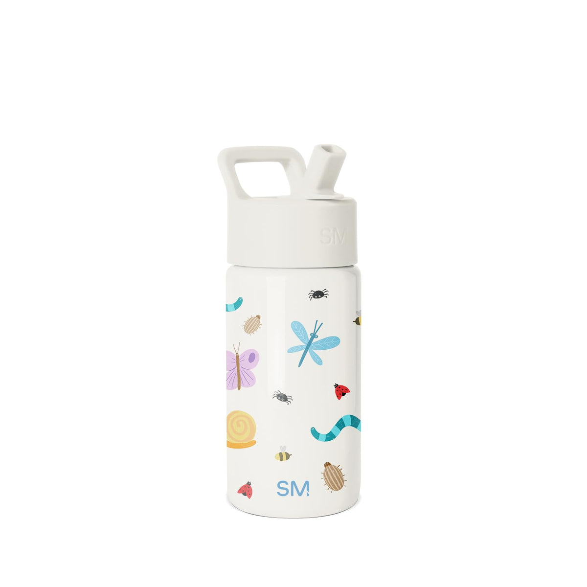 Simple Modern Summit Botella Infantil con Popote, 18 oz, Diseños Infantiles - - Lindos bichos - 0.4 Litros