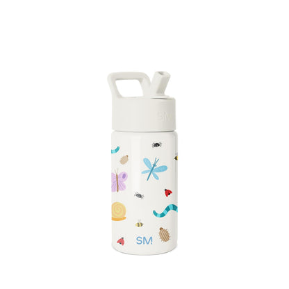 Simple Modern Summit Botella Infantil con Popote, 18 oz, Diseños Infantiles - - Lindos bichos - 0.4 Litros