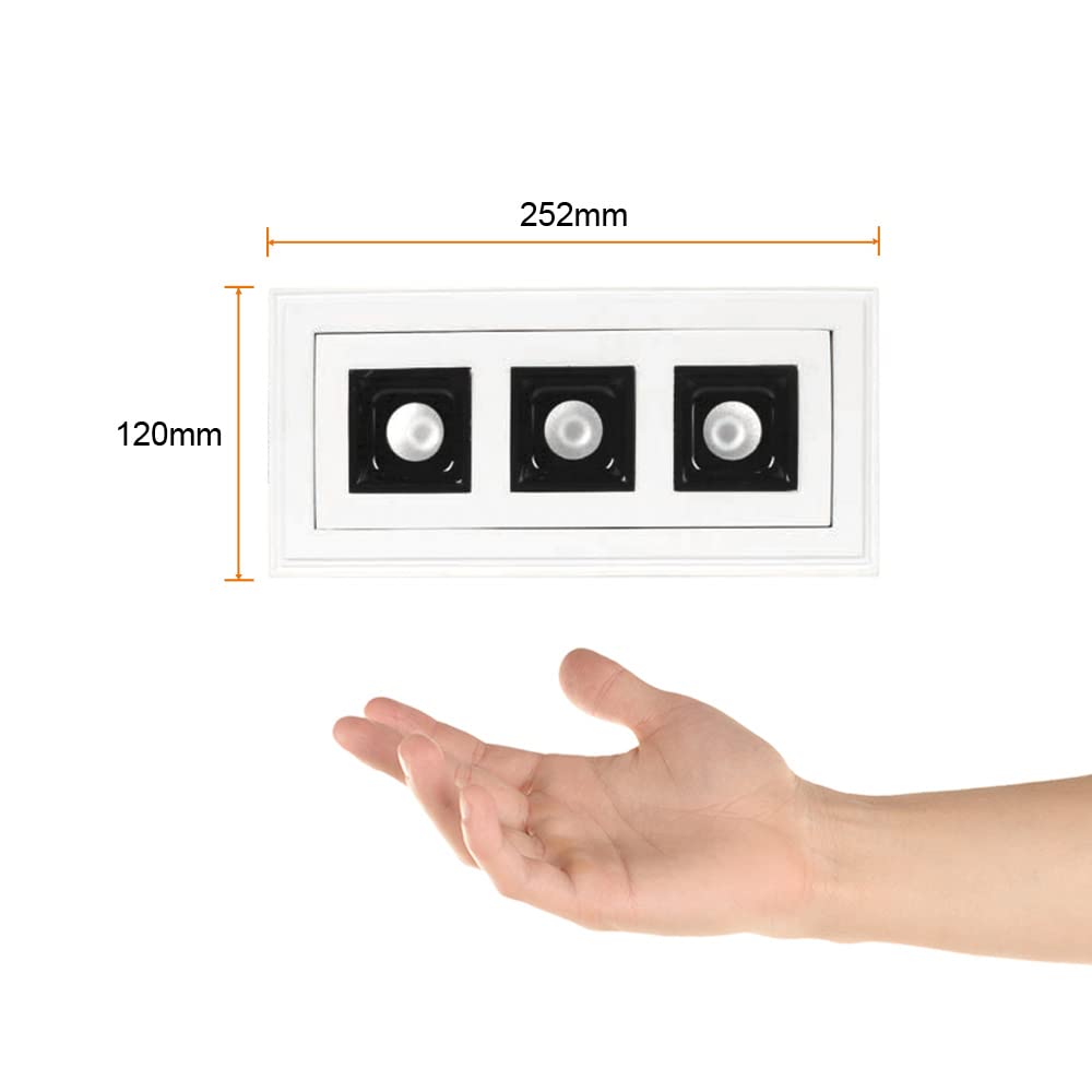 Tecnolite Lámpara Downlight LED Empotrable de Yeso, Sin Marco, 17.5 W, Luz Suave Cálida, LED integrado