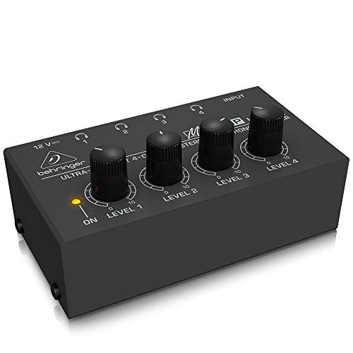 Behringer - Amplificador de Auriculares estéreo ultracompacto de 4 Canales Microamp HA400