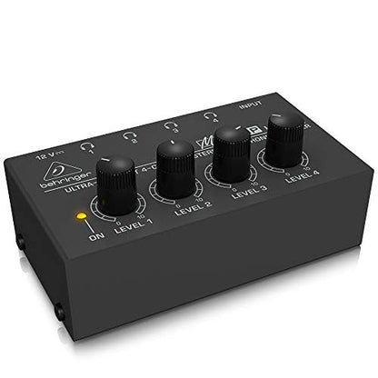 Behringer - Amplificador de Auriculares estéreo ultracompacto de 4 Canales Microamp HA400