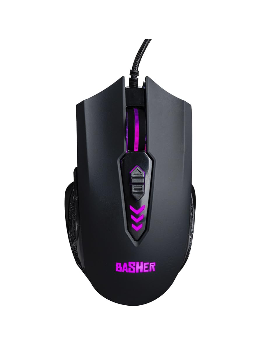 Mouse Gamer alámbrico para PC/Mac 6,400 dpis con luz led BASH-3001