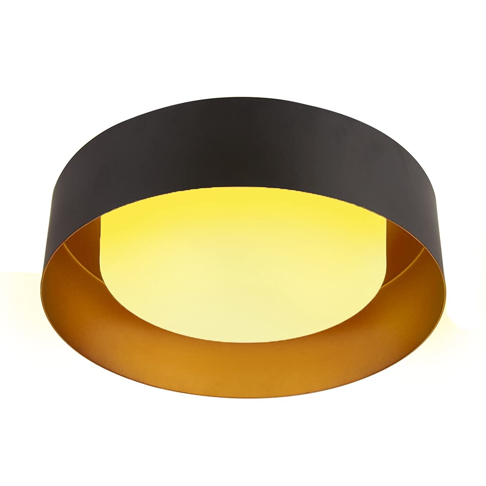 Tecnolite Lámpara LED de Techo, Lámpara para Sobreponer en Techo, Base E27 x 2, Color Negro Mate / Cobre