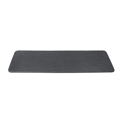Villeroy & Boch 10-4239-2281 Manufacture Rock - Porción rectangular con forma hermosa, porcelana premium, apto para lavaplatos, negro, 35 x 18 x 1,5 cm