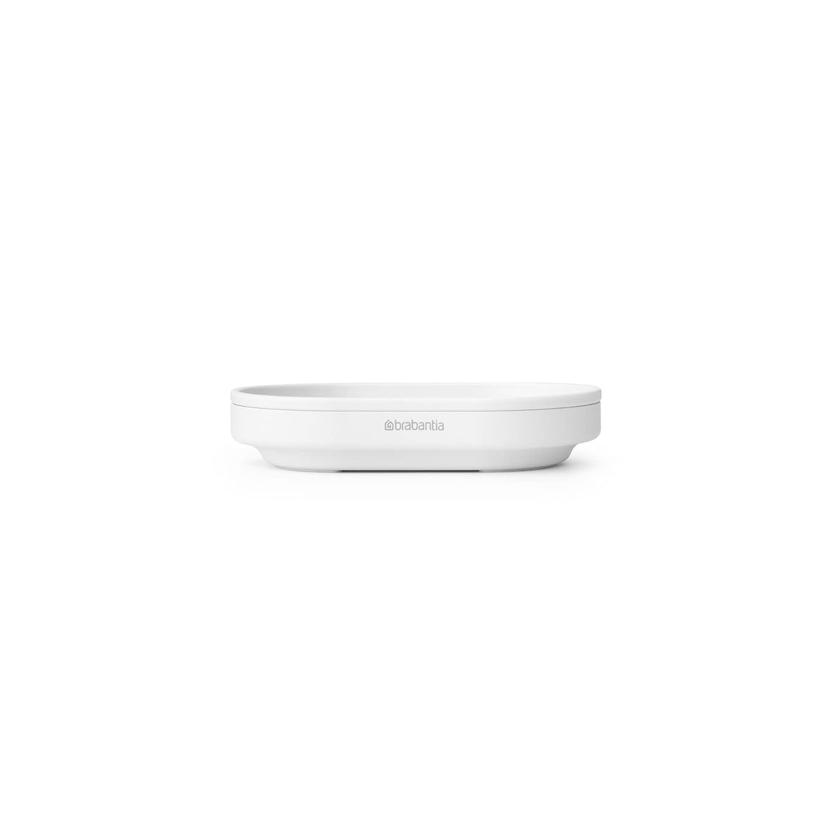 Brabantia Mindset Jabonera (mineral blanco fresco) de metal antioxidante, soporte antideslizante para bandeja de jabón para baño, ducha, fregadero de cocina