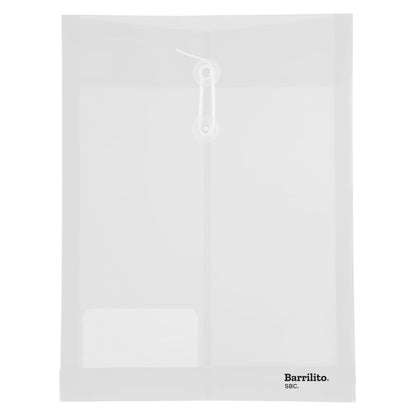 Barrilito Carpeta Sobre Plástico Vertical con Hilo Carta Transparente 24 piezas
