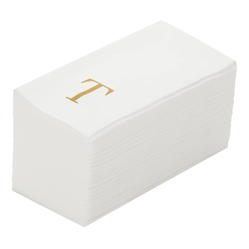 Restaurantware Toallas de Papel Luxenap Letra Dorada H, Paquete de 50 - Oro - 50 Unidades - T