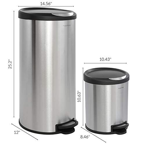 happimess HPM1001A Oscar - Bote de Basura Redondo de 8 galones Abierto con Mini Bote de Basura Gratuito, Moderno, a Prueba de Huellas Dactilares para el hogar, la Cocina, la Oficina, Grande: 7.9