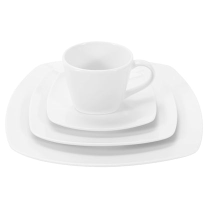 LE BONNE TABLE by Crown Baccara - Vajilla de Porcelana, de 20 piezas, 4 personas, CUADRATA BASI